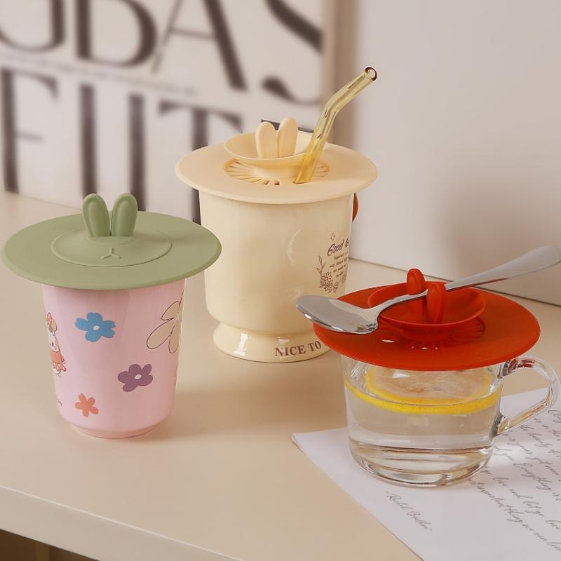 Silicone Cup Lids Mug Covers For Hot And Cold Beverages Antis Dust Reusable Silicone Coffee Cup Lids Gift