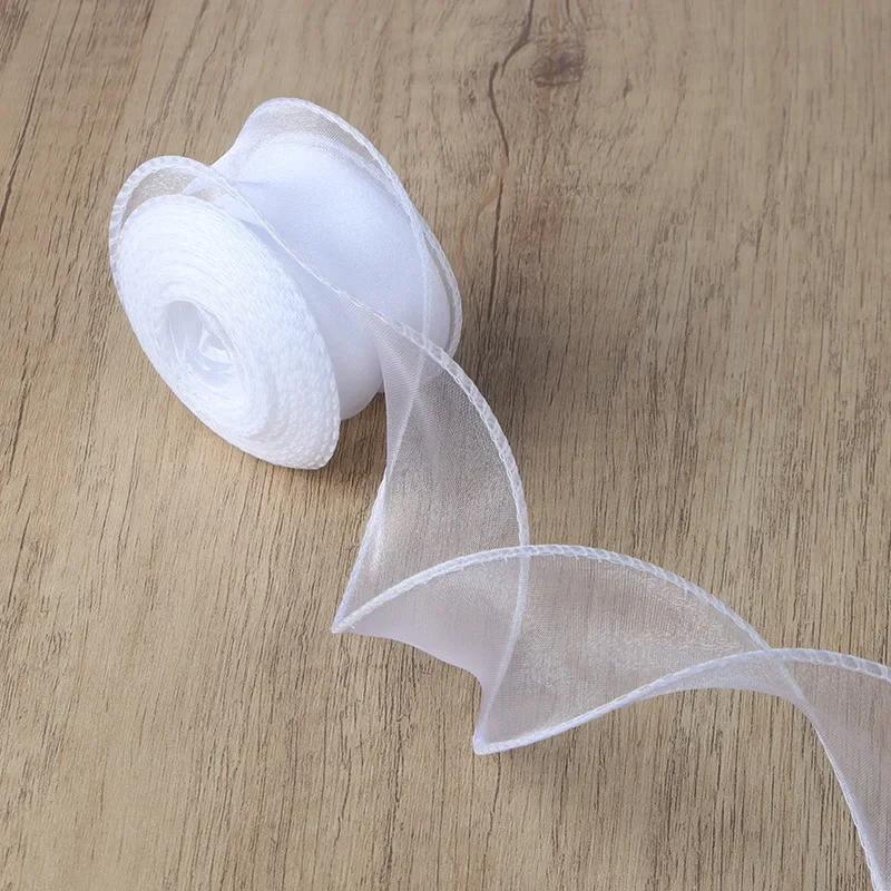10yards Organza Ribbon Wavy Edge Fishtail Ribbon For DIY Bows Flower Bouquet Gifts Packaging Wedding Party Decor Craft Supplies