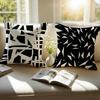 Simple Black And White Abstract Modern Style Cushion Cover Pillowcase Antidustmite Invisible Zipper Short Plush Sofa Cushion