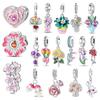 Charm Bead Charms Bead Copper Rose Daisy Violet Exquisite Flower Dangle Compatible With Bangle Bracelets Necklaces Do It Yourself Jewellery