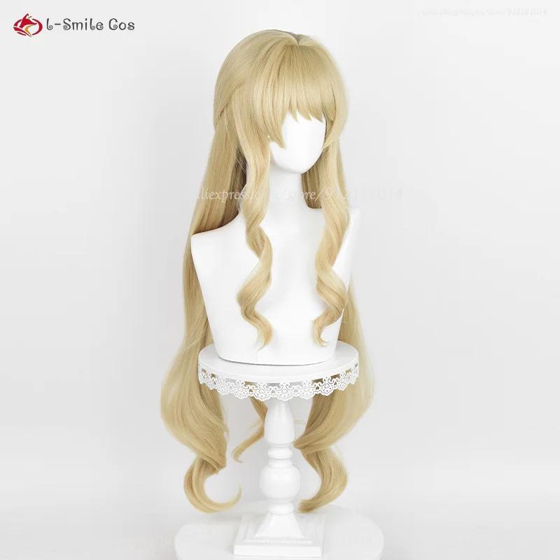 Fontaine Navia Cosplay Wig 95cm Linen Golden Cruly Wigs For Women Cosplay Anime Wig Heat Resistant Synthetic Hair Halloween