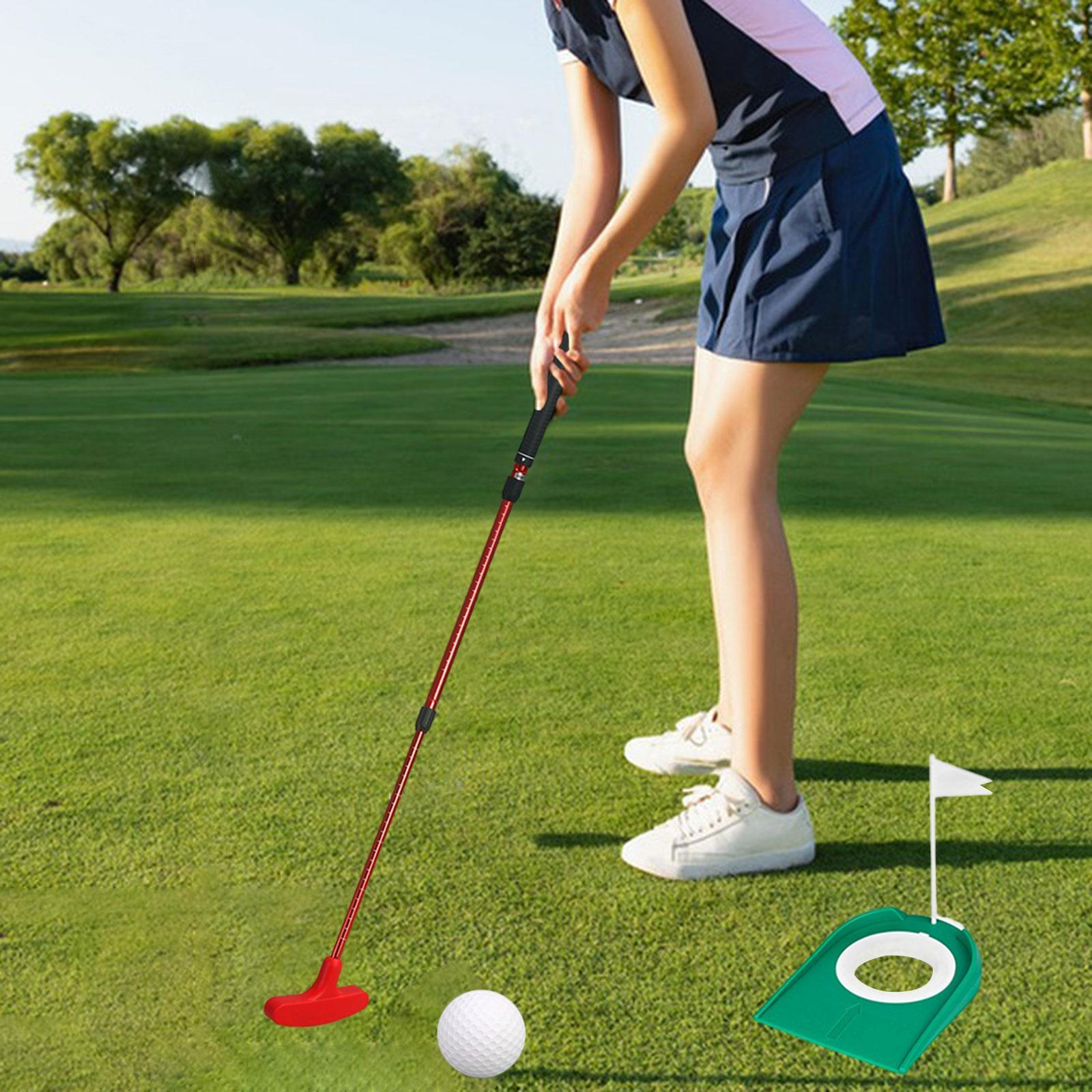 

Клюшка для гольфа паттер регулируемая длина тренировочный инструмент два способа с чашкой красный