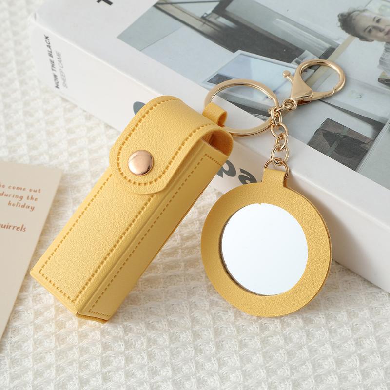 Travel Lipstick Bag with PU Leather Keychain Holder Keeps Lip Balm Safe and Accessible