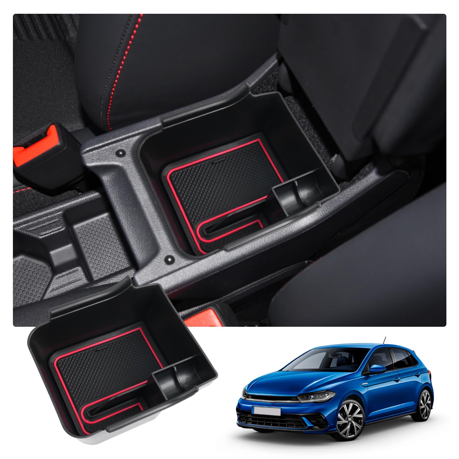 

RUIYA Volkswagen Polo MK6 AW Тип Консольный Бокс Лоток для Аксессуаров Polo aw Консольный Лоток vw polo 6 red