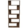 Bookshelf Room Divider Smoked Oak 80 x 24 x 192 cm Engineered Wood
