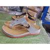 Flat-bottomed thick-soled women's cool slippers large size 4 thick-soled flip-flops shoes summer new wedge slippers