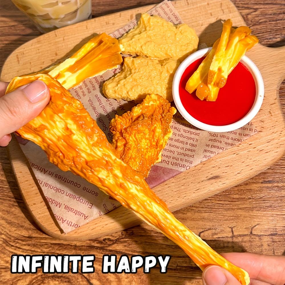 (Buy chicken drumsticks, get free fries, chicken nuggets and ketchup — Buy 1 Get 3 Free) Crispy Chicken Set Squishy Toys,