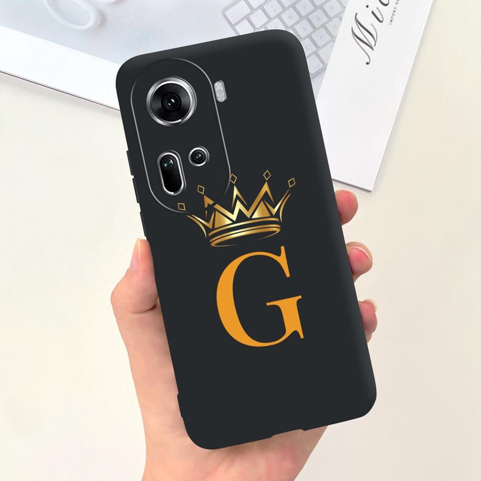 Für Oppo Reno 11 5G Hülle Reno11 F Niedliche Kronen Buchstaben Abdeckung Weiche Silikon Handyhülle Für Oppo Reno11 Pro Reno 11F Rückseite Taschen