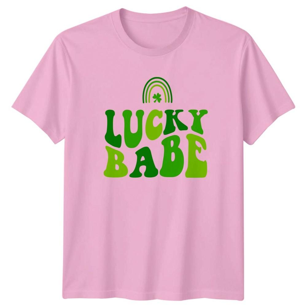 Lucky Babe Unisexs TShirt Groovy Retro St Patricks Day Gift For Her