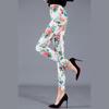 2023 Trendy Floral Print Slim Fit Milk Silk Leggings for Women - Plus Size, Elastic, Outerwear