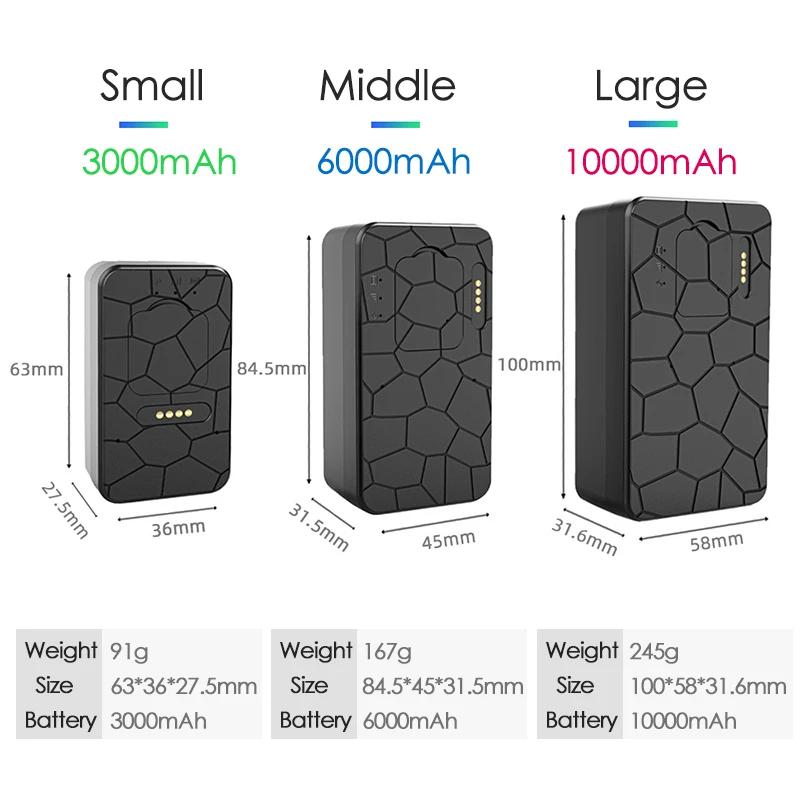 4G GPS Tracker Vehicle Bike Pet Bag GPS Locator Free APP Magnet Car 4G GPS Tracking Device 3000/6000/10000mAh