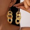 Hollow Geometric Round Wrapped Tassel Ear Hook Unique High-end Earrings