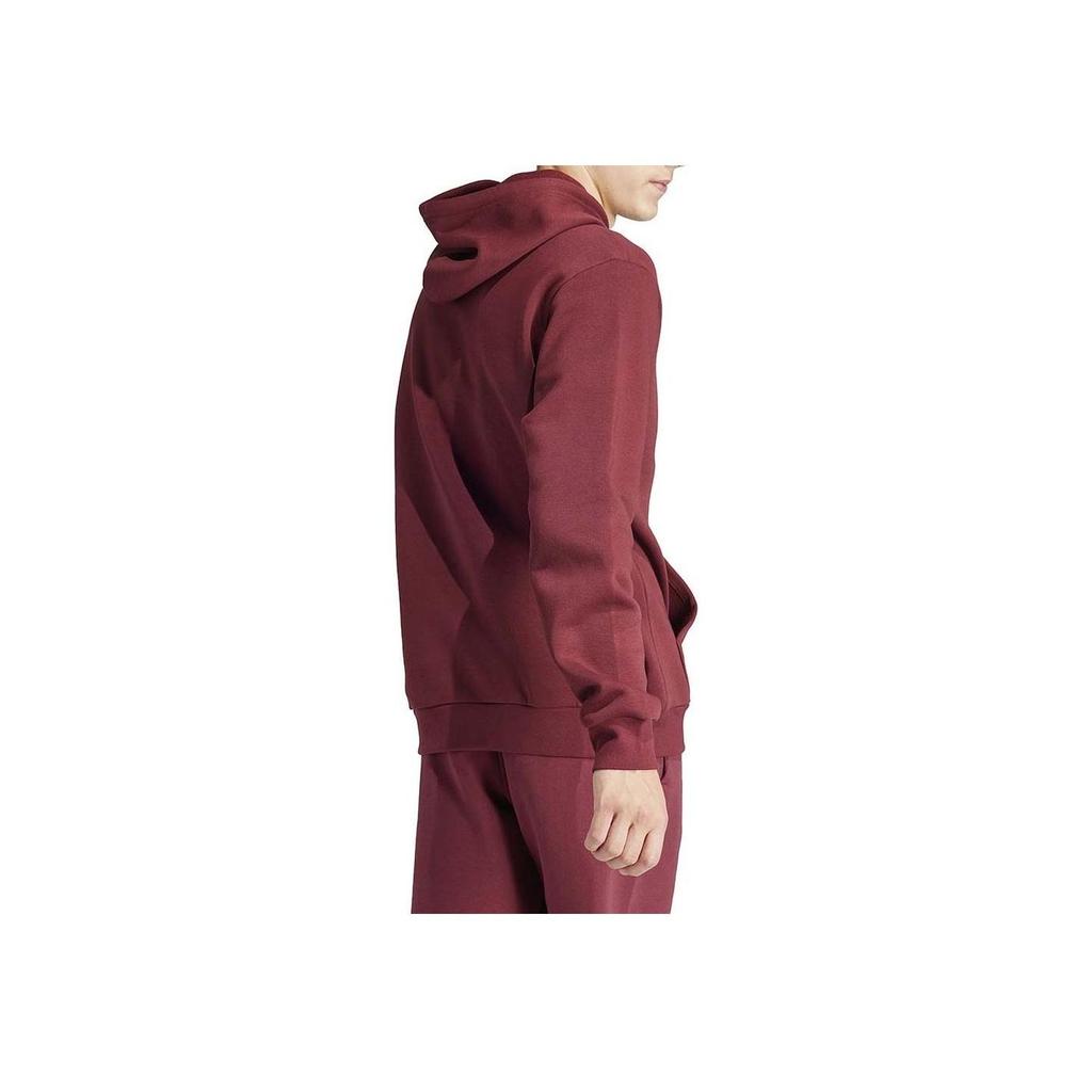 adidas Letter Logo Fleece Hooded Sweatshirt, Men American Style Casual Long Sleeve Tops Burgundy IN0626