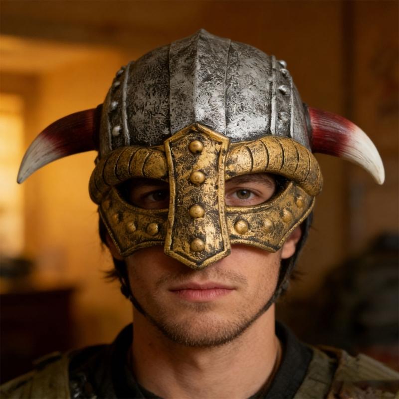 Middeleeuwse Vikinghelmen met Hoorns Norsen Barbaren Krijgershoed voor Vechtspel Halloween Cosplay Themafeest