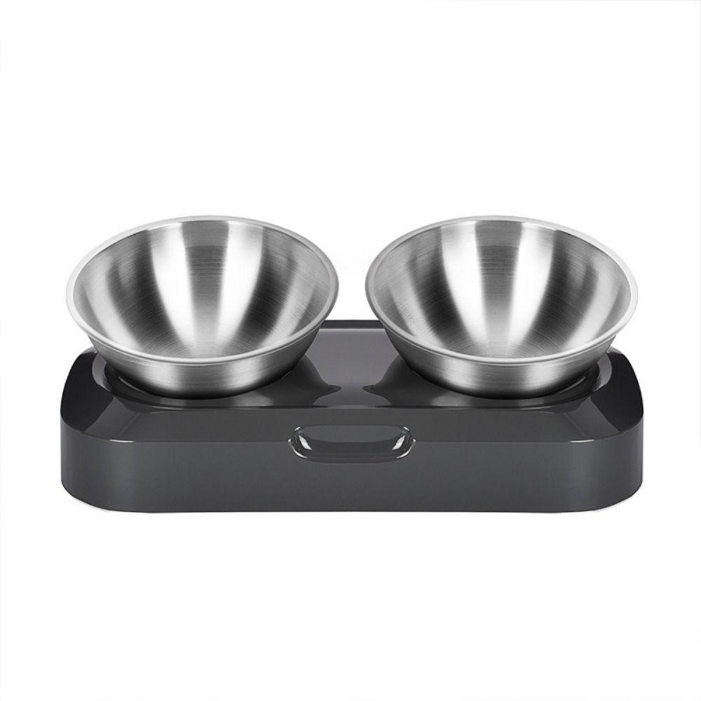 Non-Slip Stainless Steel Cat Bowl With Stand Single Double Cat Bowl Adjustable Cat Bowl  Dogs