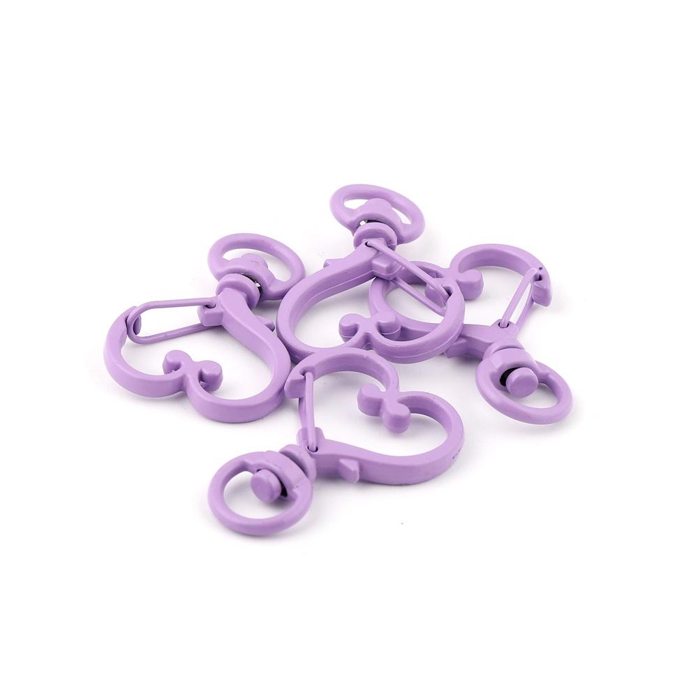 5Pcs/Lot Colorful Metal Heart Lobster Clasp Hooks Key Rings Connectors for DIY Keychain Jewelry Making Findings Accessories