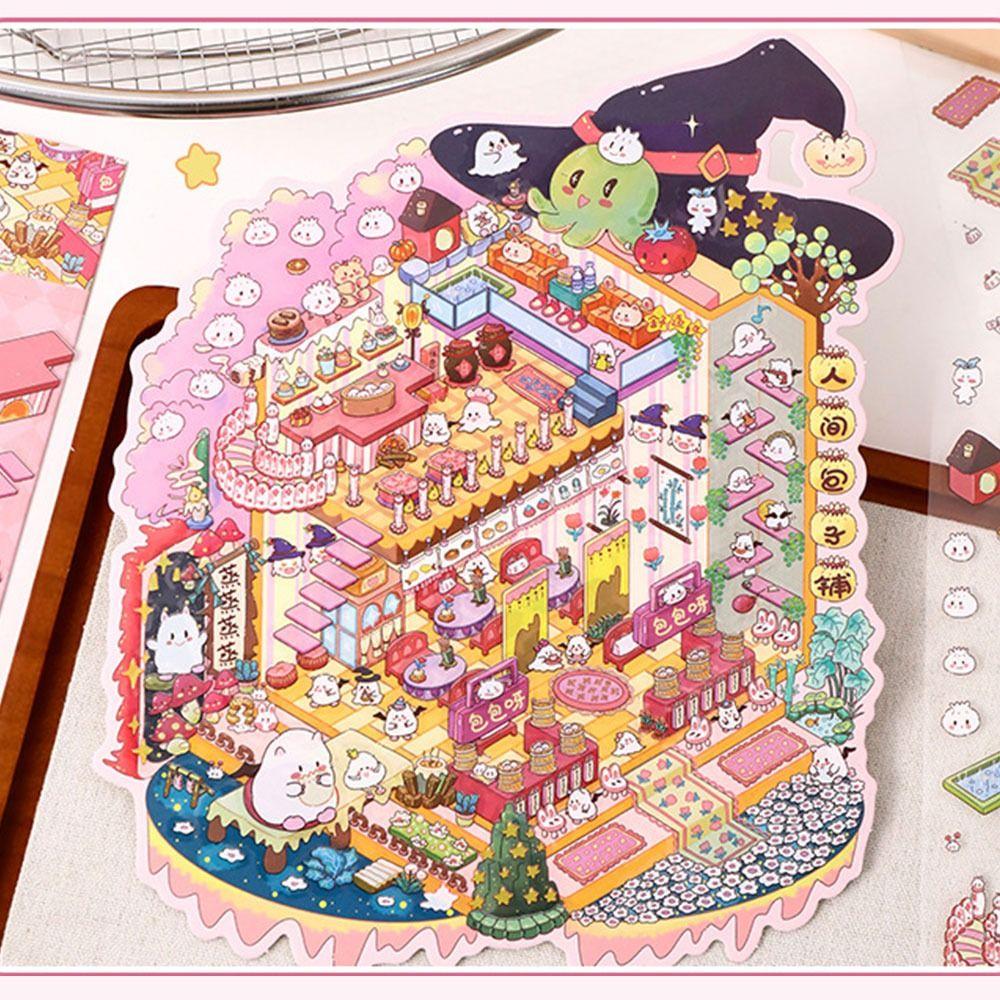 Multi Style Miniature Scene 3D Stickers DIY Visual Stacking Sticker Hand Account Stickers