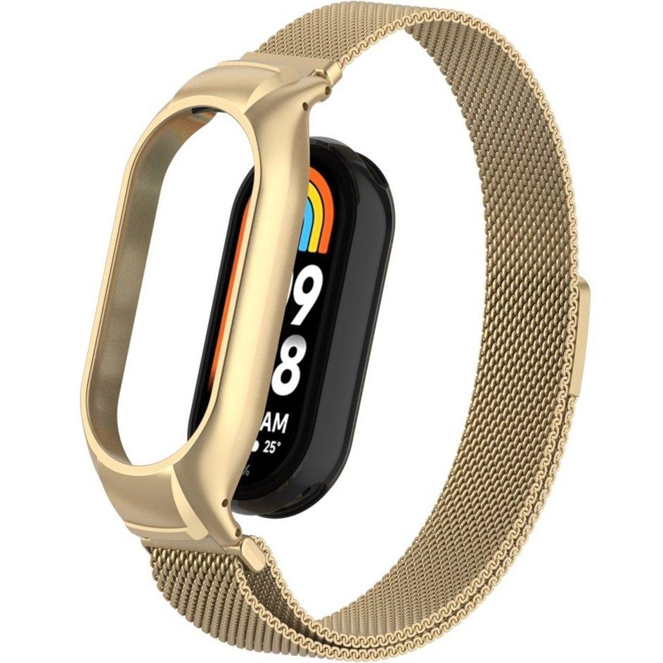 Milanese Bracelet Strap for Xiaomi Smart Band 8, Retro Gold