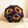 1pc Sunflowers Roses Pattern Umbrella  Automatic Opening and Closing Umbrella, High Quality Umbrella, Ideal Gift for Her 240