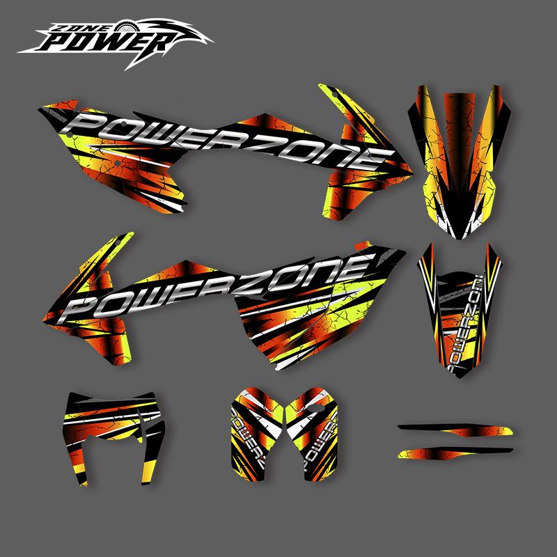 POWERZONE For KTM 2017 2018 2019 EXC 2016 2017 2018 SXF Motocross Graphics Background Sticker Decal Kits Customized Number 01