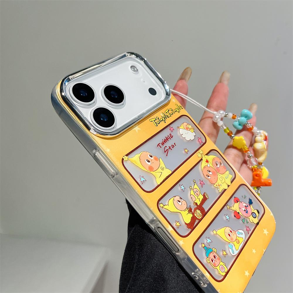 Kawaii Cartoon Star Baby with Chain phone case for iPhone 17 Pro Max 15 14 16 Pro 17 Fundas Korean INS fashion protective cover