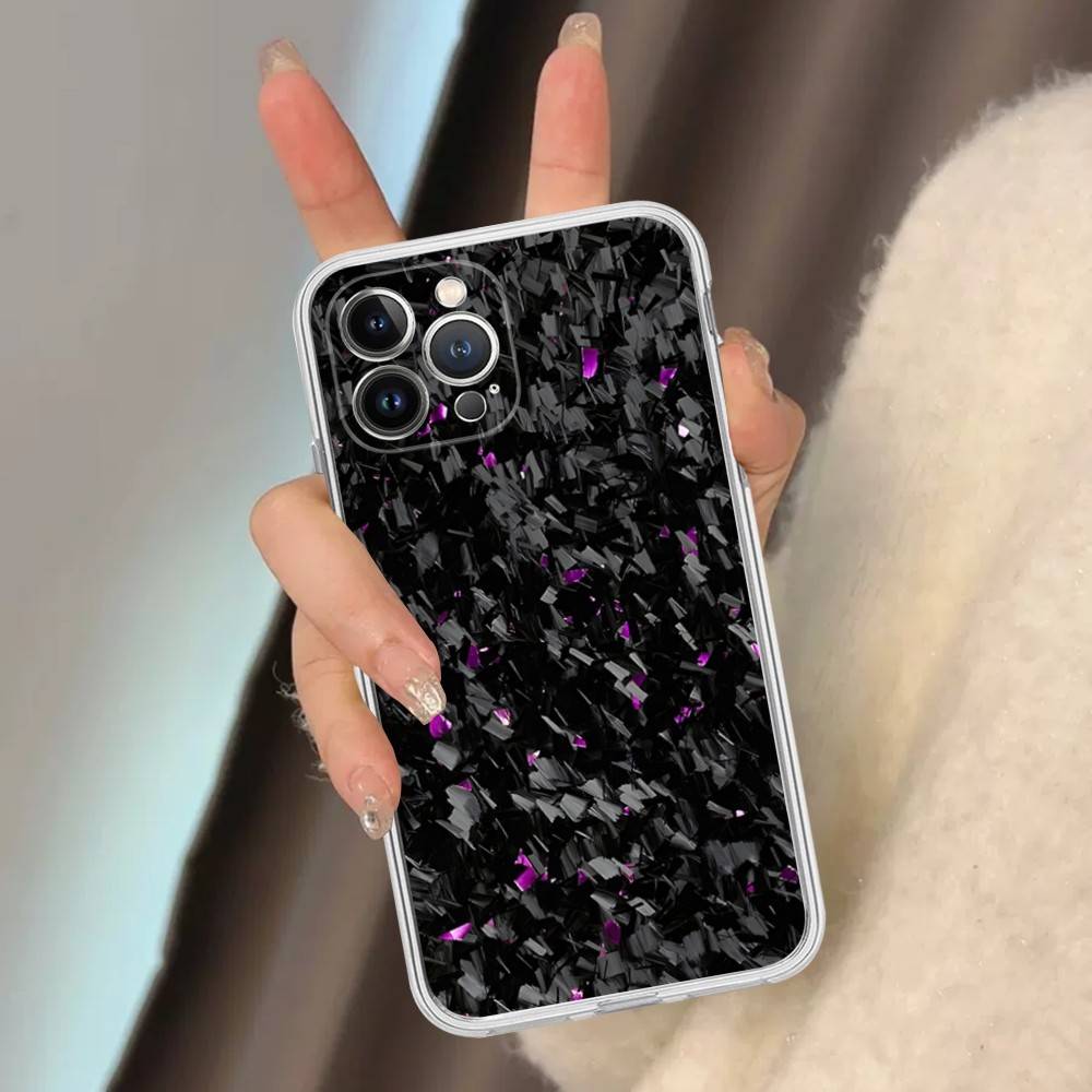Forged Carbon Fundas Transparent Soft Phone Case For IPhone 15 12 14 16 17 13 Plus 11 Pro Max 13 Pro