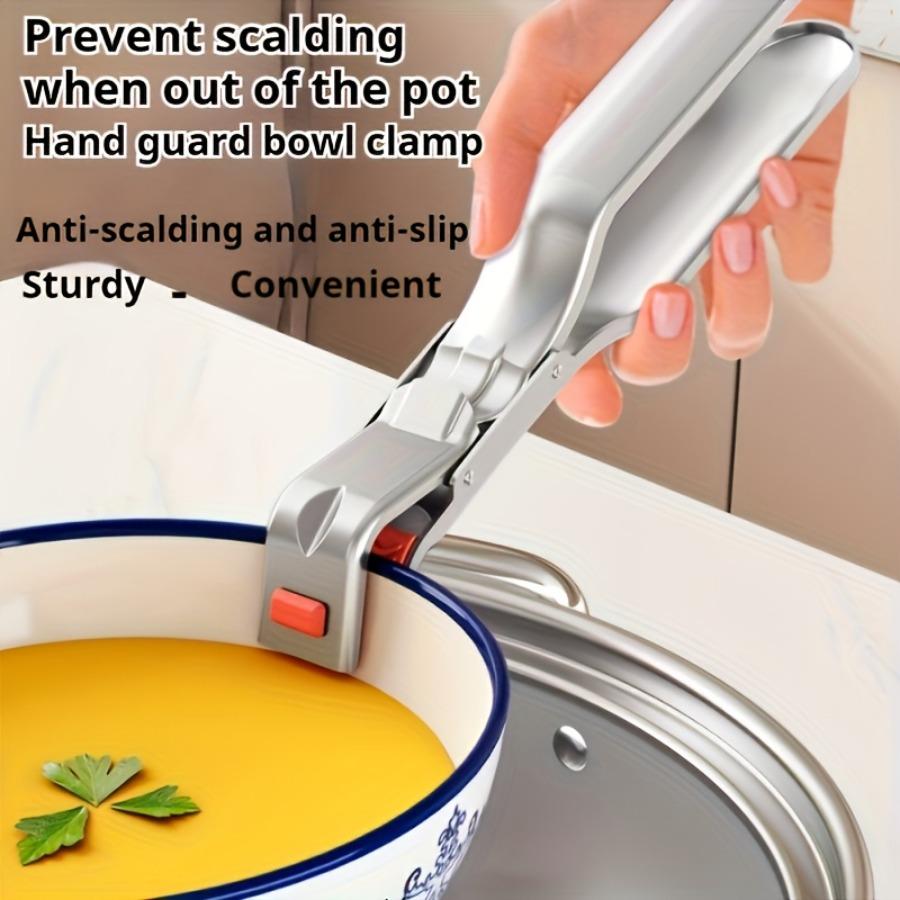 Stainless Steel Heat-Resistant Tongs for Bowls, Non-Slip Kitchen Clips, Multifunctional Steaming And Serving Tongs
