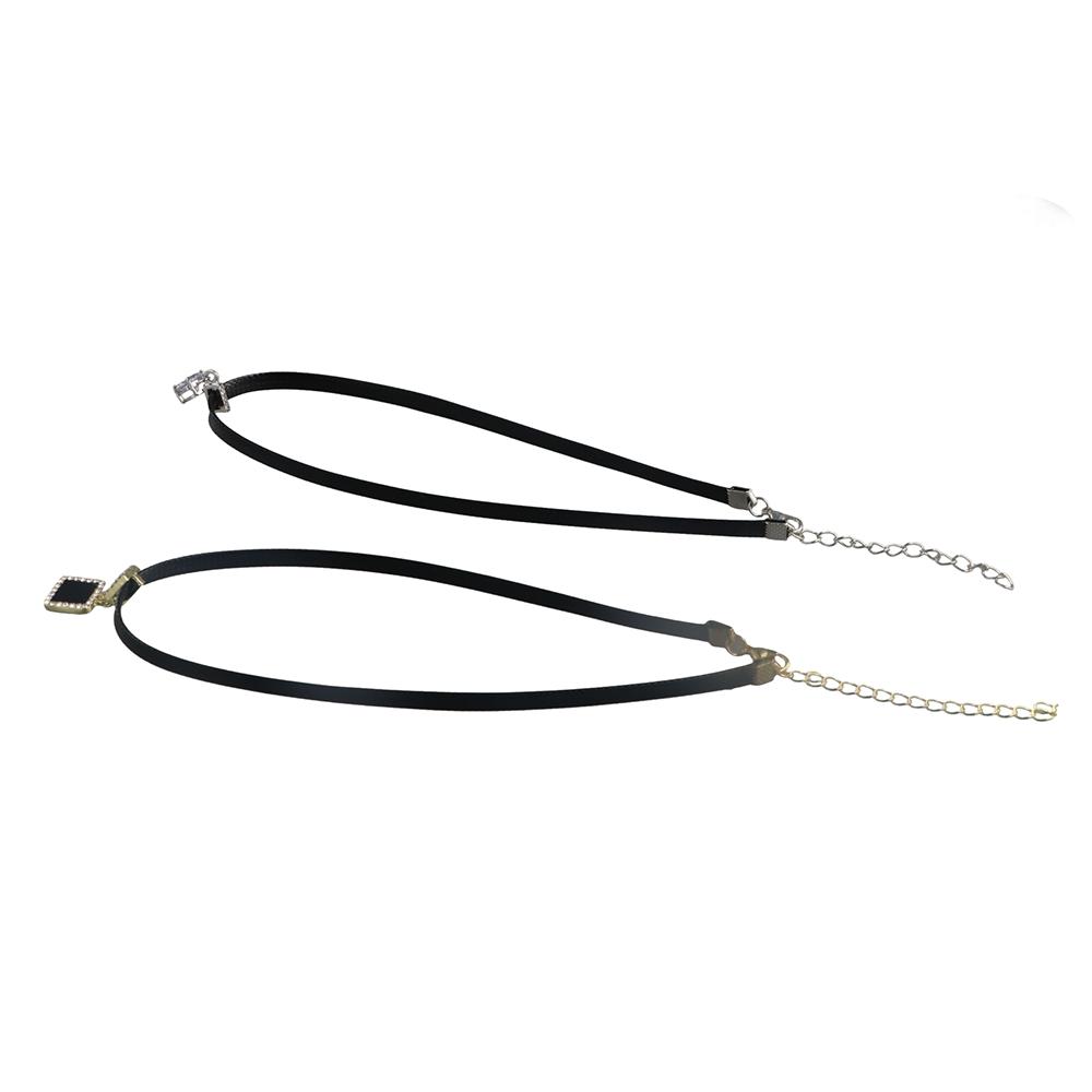 Accessories PU Collar Korean Style Jewelry Women Choker Glitter Zircon Necklace Punk Necklace