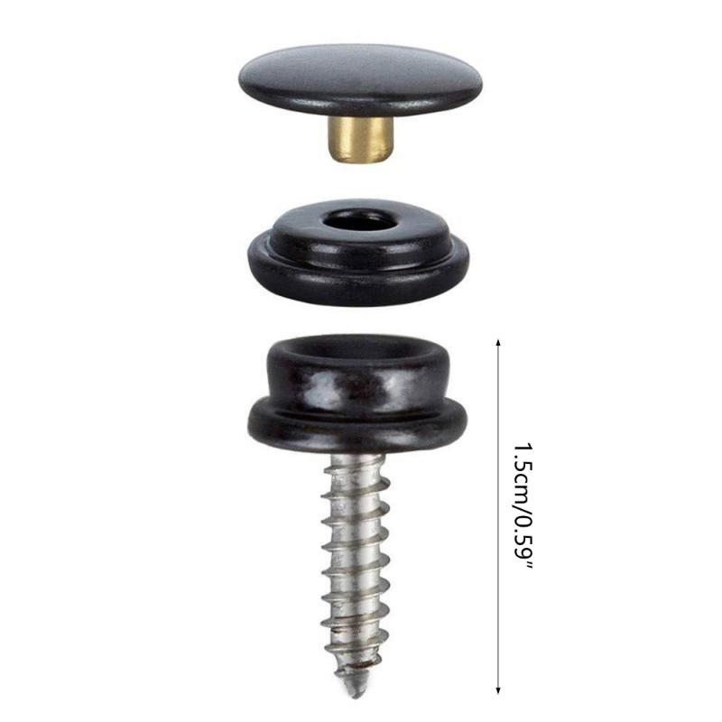 30 Sets Screw Snap Fastener, 15mm Screw Press Studs Canvas Snaps Stainless Fastener Screw Snaps Marine Press Studs Kits