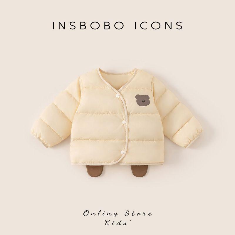 Insbobo Boys down Jacket 2025 Winter New Children s down Coat Girls down Liner Winter Fashion Apricot color 80