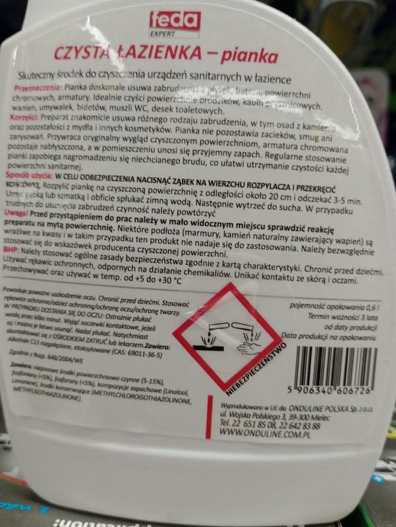 Feda bathroom cleaning foam 06l