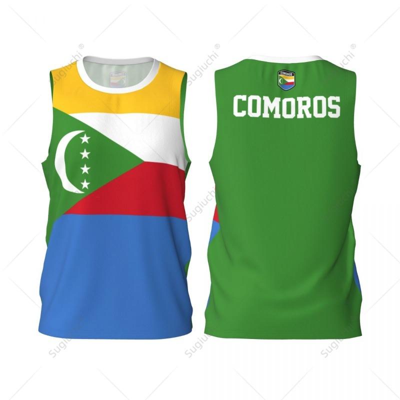 Men Basketball Sports Comoros Flag Running Fitness Multifunction Jersey Sleeveless Shirt Custom Name Nunber Exclusive
