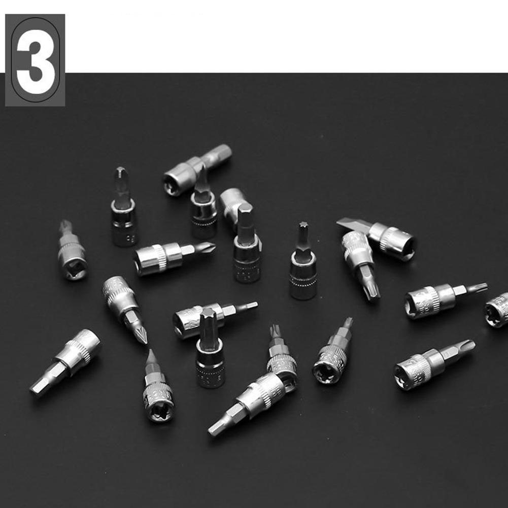 46-Piece 1/4 Inch Drive Socket Ratchet Wrench Set, Screwdriver Socket Bit Set With Extension Bar Storage Case For Auto Repairing & Household