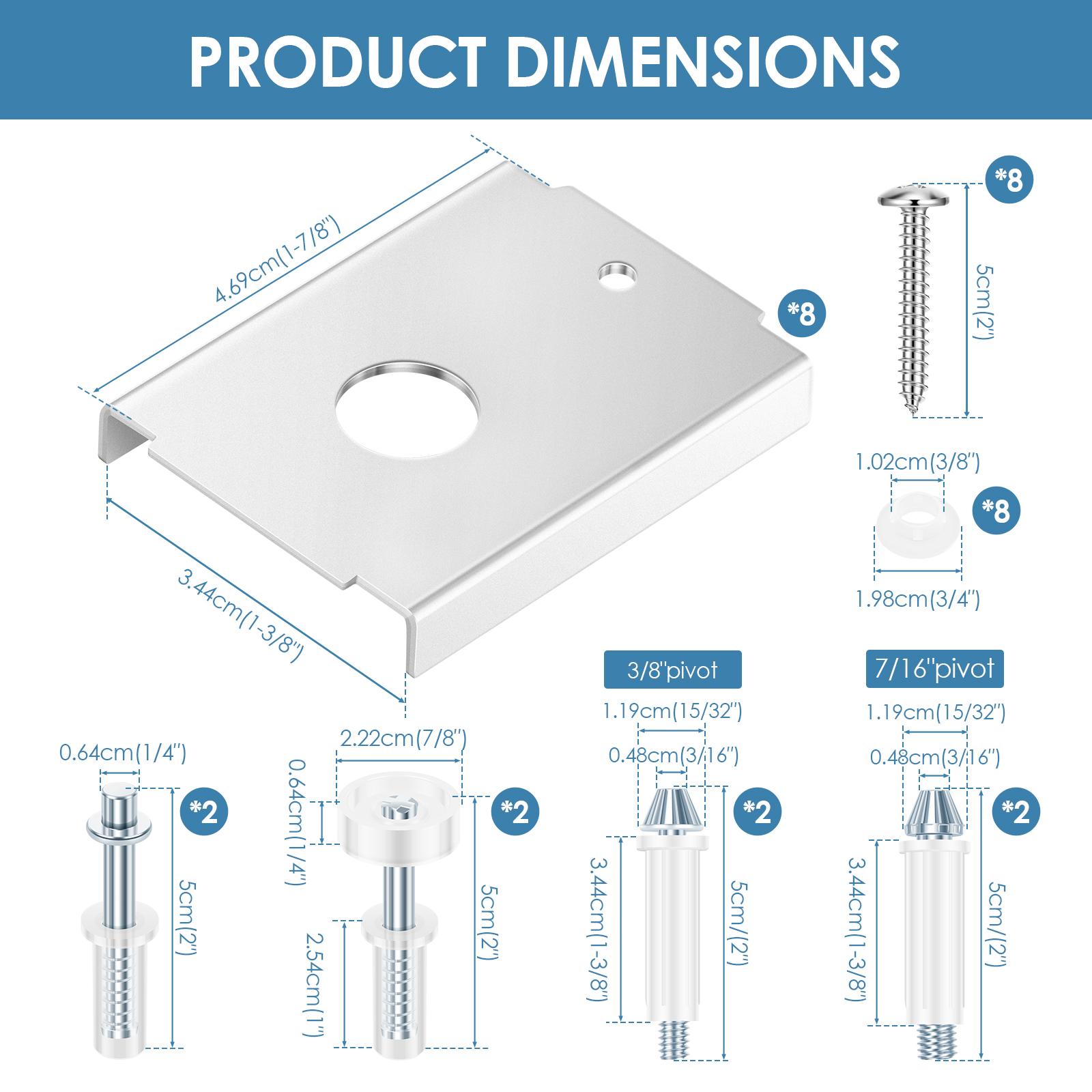 

Bi Fold Door Repair Kit for 1-3/8 in Include 8 Pcs Bi Fold Door Repair Bracket 2 Set Top Pivot Guide Wheel and Bottom Pivot Pin