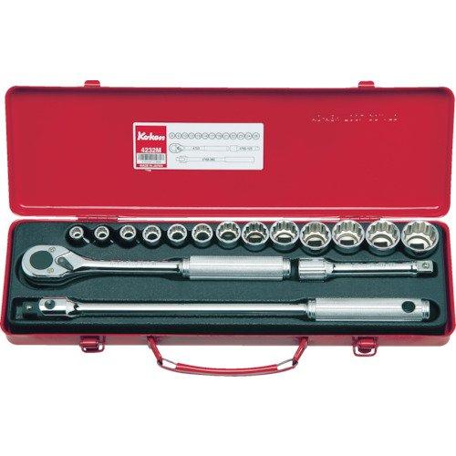 

Yamashita Industrial Research Institute Koken 1/2 (12.7mm) Square Socket Set, 16 Pieces, 4232M
