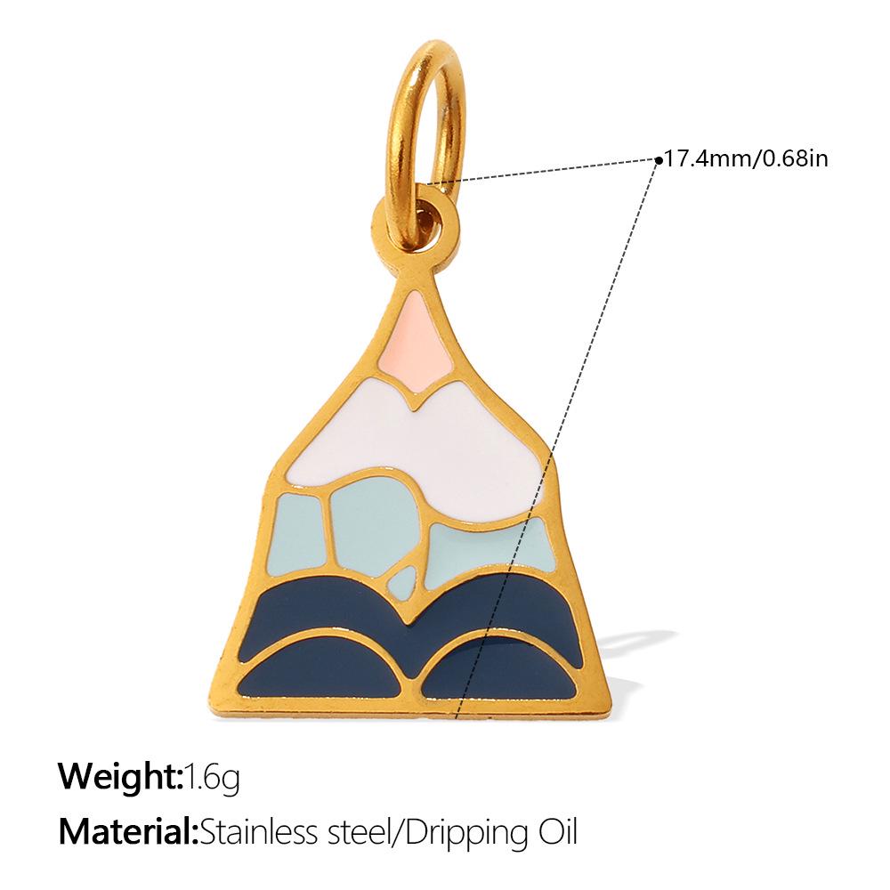 Sun, Moon, and Stars Geometric Oil Drip Pendant