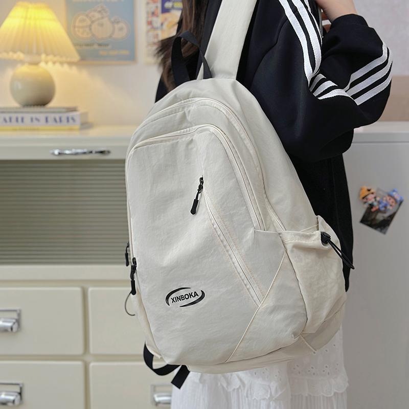 Large Capacity Backpack Men's Letter Print Schoolbag Women's Backpack