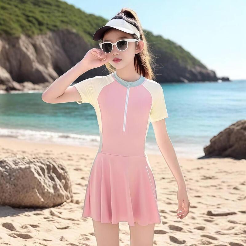 Girls  Conservative One-Piece Swimsuit