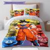 Sängkläder med Son Goku-mönster, Täcke Set Täckeöverdrag Örngott Hem Födelsedagspresent (1 * påslakan + 2 * örngott, utan kärna)
