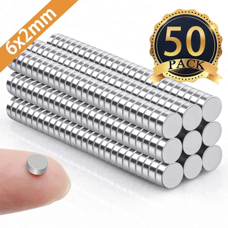 

50/100/200 Piece Super Powerful Magnets Strong Disc Magnets for Fridge, DIY, Building, Scientific, Craft, Education