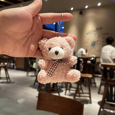 Chaveiro de urso de pelúcia fofo e macio, mini urso de pelúcia, chaveiros de pelúcia, decoração de festa, casamento, bolsa, pingente, presente para meninas