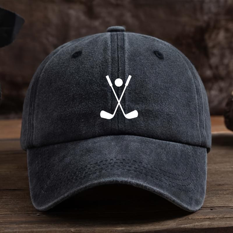 

Golf Club Print Baseball Hat Fashionable and Versatile Peaked Cap Outdoor Anti-hat Trend чёрный