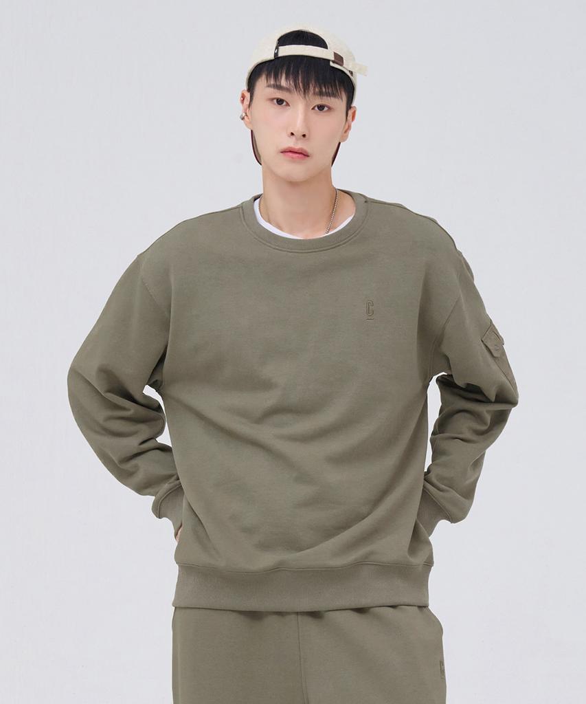 CHASECULT Men'S Sleeve Pocket Sweatshirt - Khaki