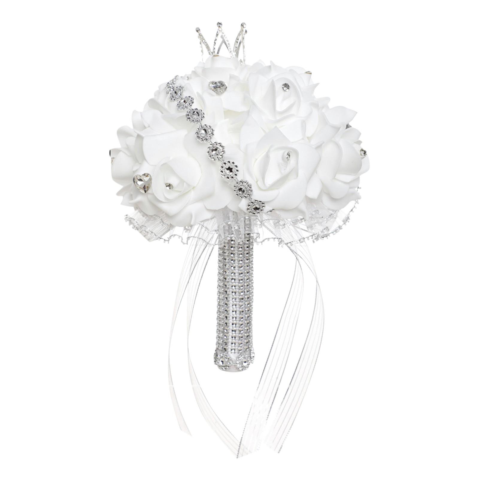 Букет искусственных шелковых роз для подружек невесты, Свадебные аксессуары для подружек невесты, Цветы в руках невесты, Свадебные букеты-комплименты One Size