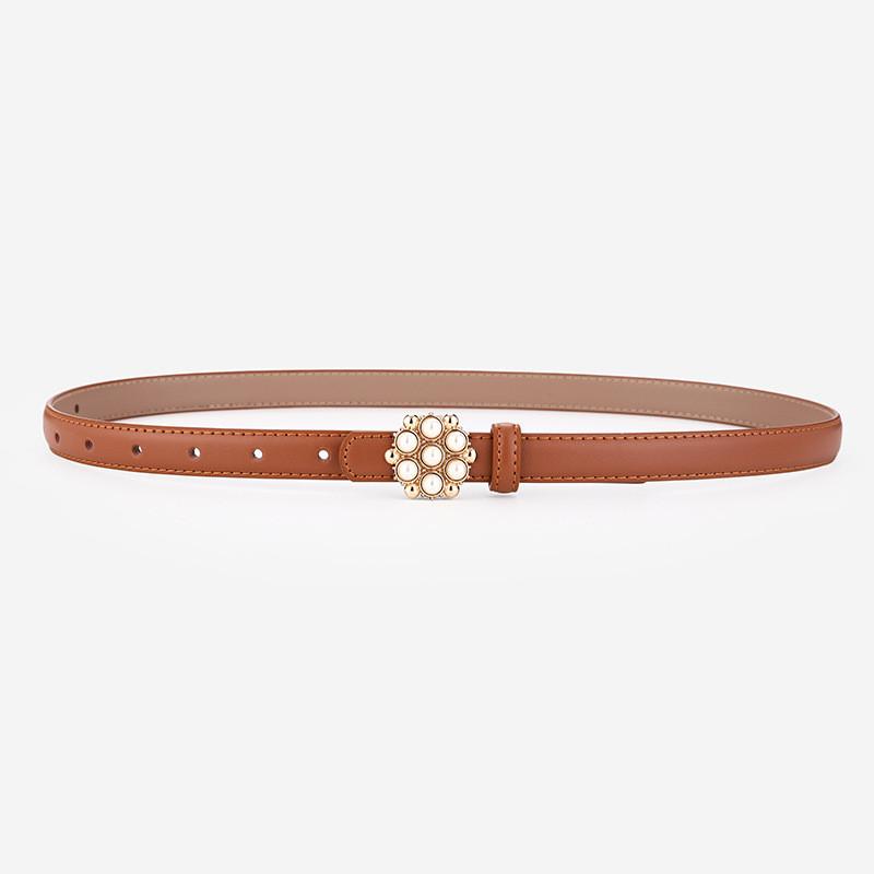 Genuine Leather Woman Belt With Rhinestones For Dress And Jeans Fashion Accessory