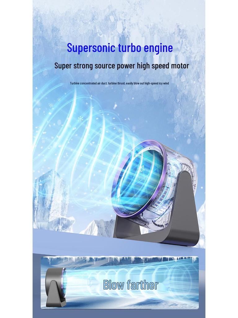 New Desktop & Wall-Mounted Fan with Digital Display - Large Airflow for Dorm, Office, and Home