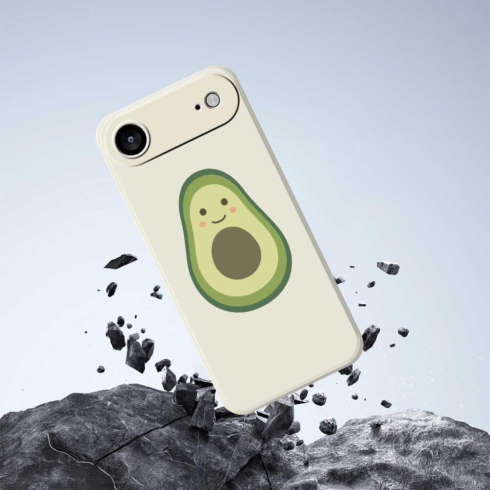 For iPhone 17 Air Case Cute Avocado Pattern Printing Straight Edge TPU Phone Back Cover