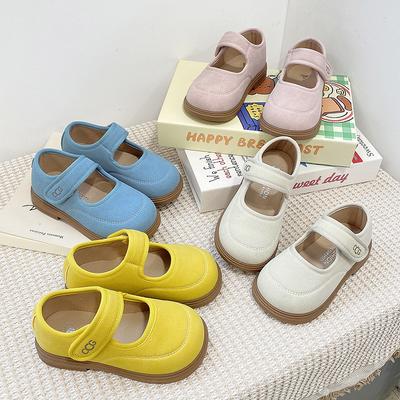 Spring and Autumn New Korean Style Girls Frosted Soft Sole Versatile Princess Leather Shoes