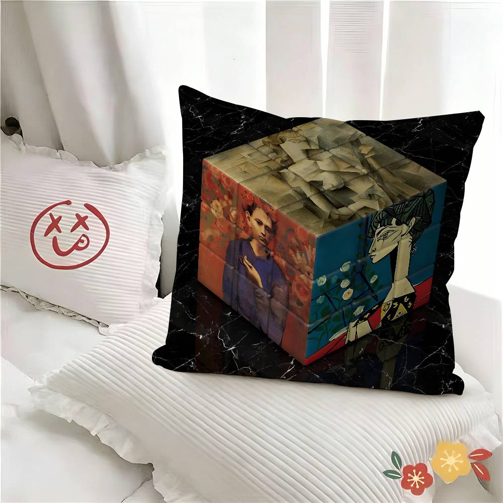 Pc Creative Magic Cube Puzzle Design Pillow Case Fashion Square Pillowcase Bedroom Sofa Room Ins Decoration Leisure