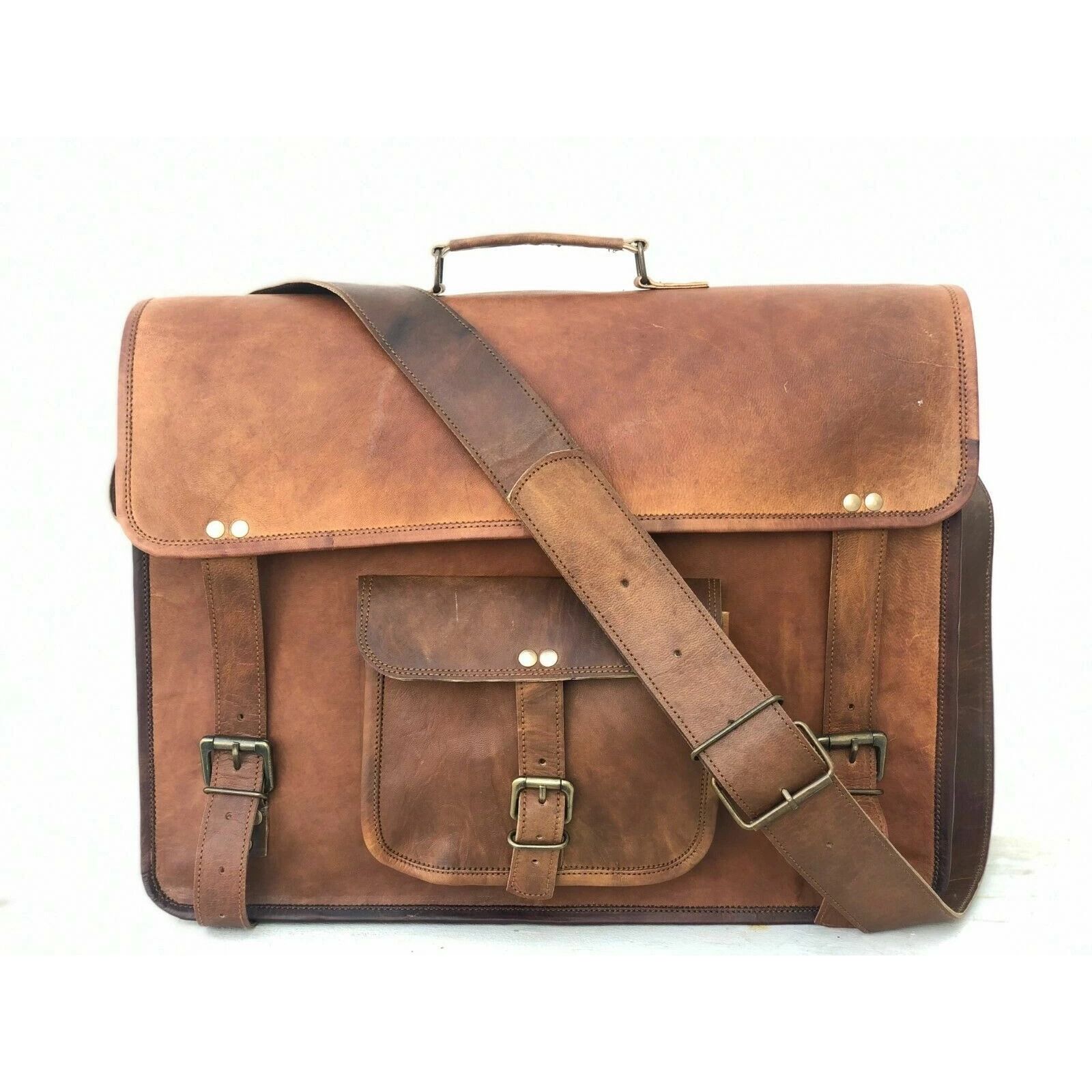 

Сумка-мессенджер через плечо Сумка для компьютера Macbook, ноутбука Мужская кожаная 15 x 11 x 4 in